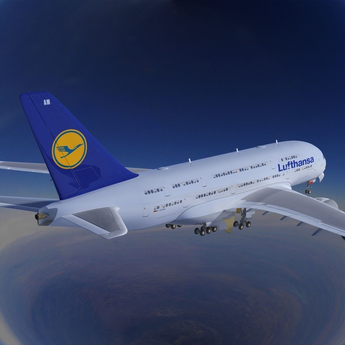 A380 Lufthansa 3D model_1