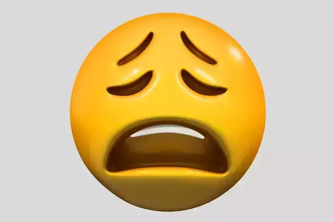 Emoji Weary Face 3D model