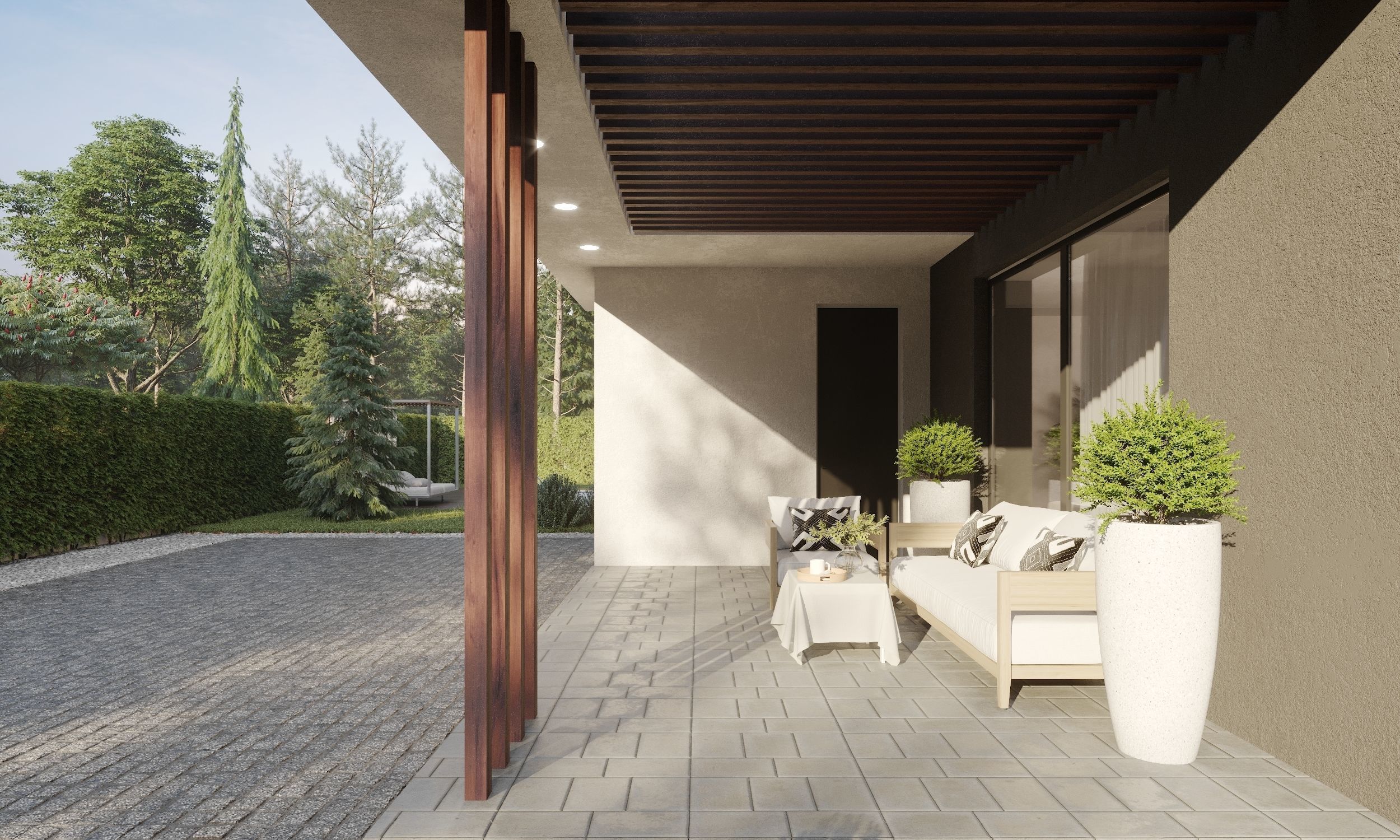 Modern house 02 Low-poly 3D model_4