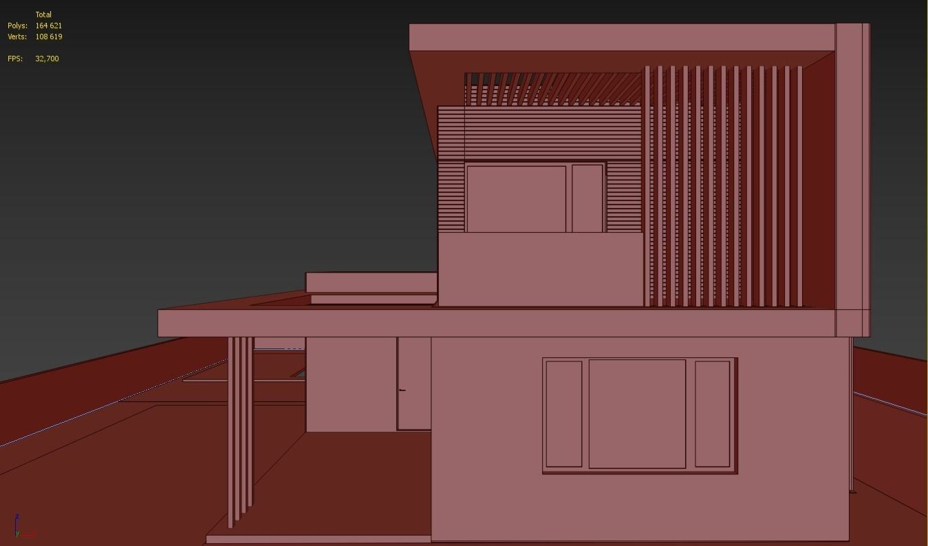 Modern house 02 Low-poly 3D model_8