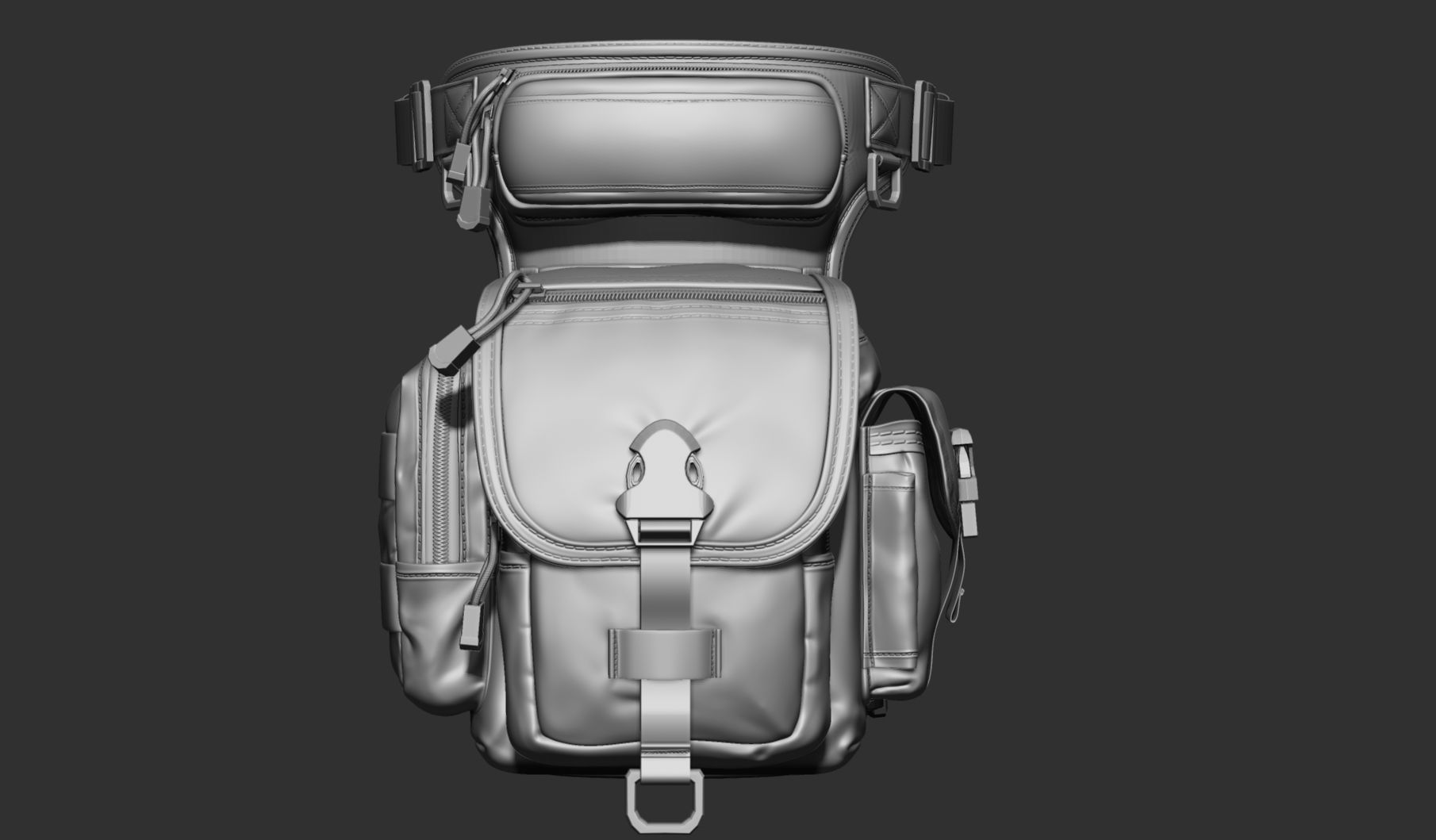 3D Realistic Waist Bag Low-poly 3D model_2