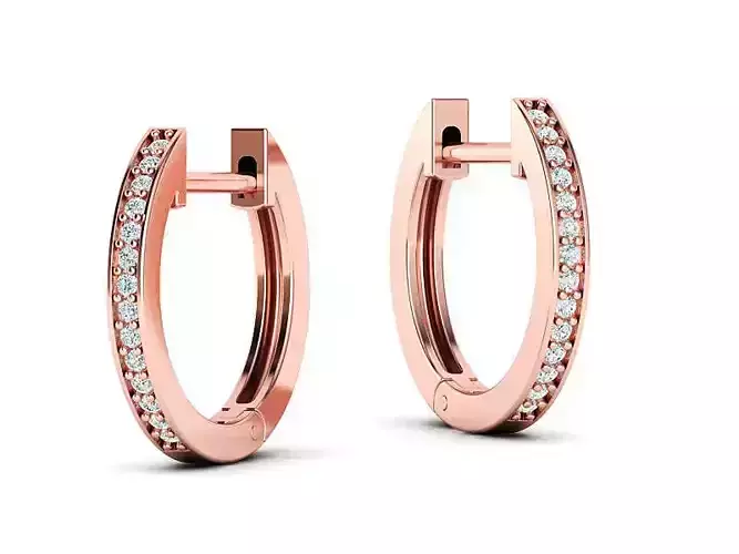 Hoop Earrings 15mm size Printable Earrings 3dmodel