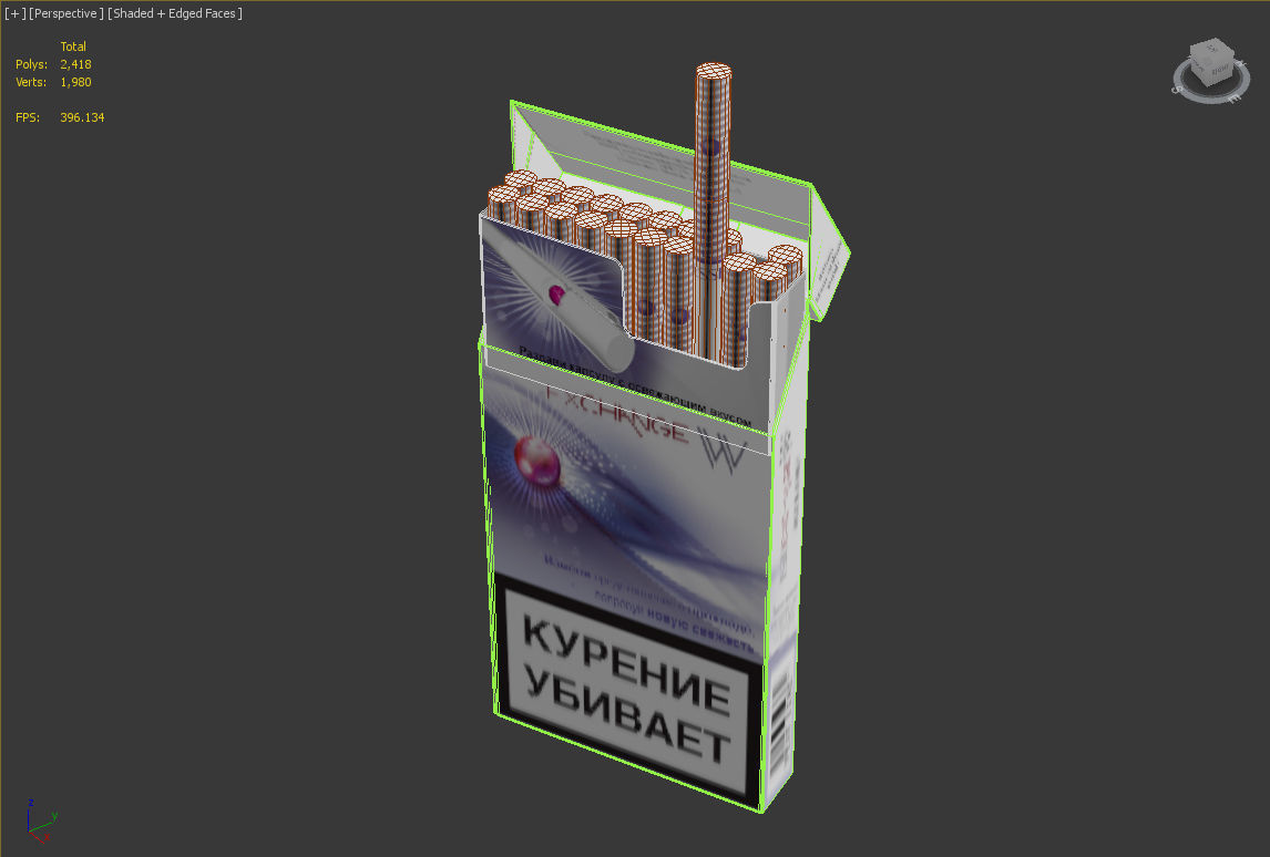 Cigarettes Pack Esse Exchange W Low-poly 3D model_7