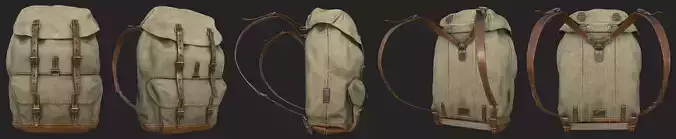 3D RealTime backpack for GAME Low-poly 3D model