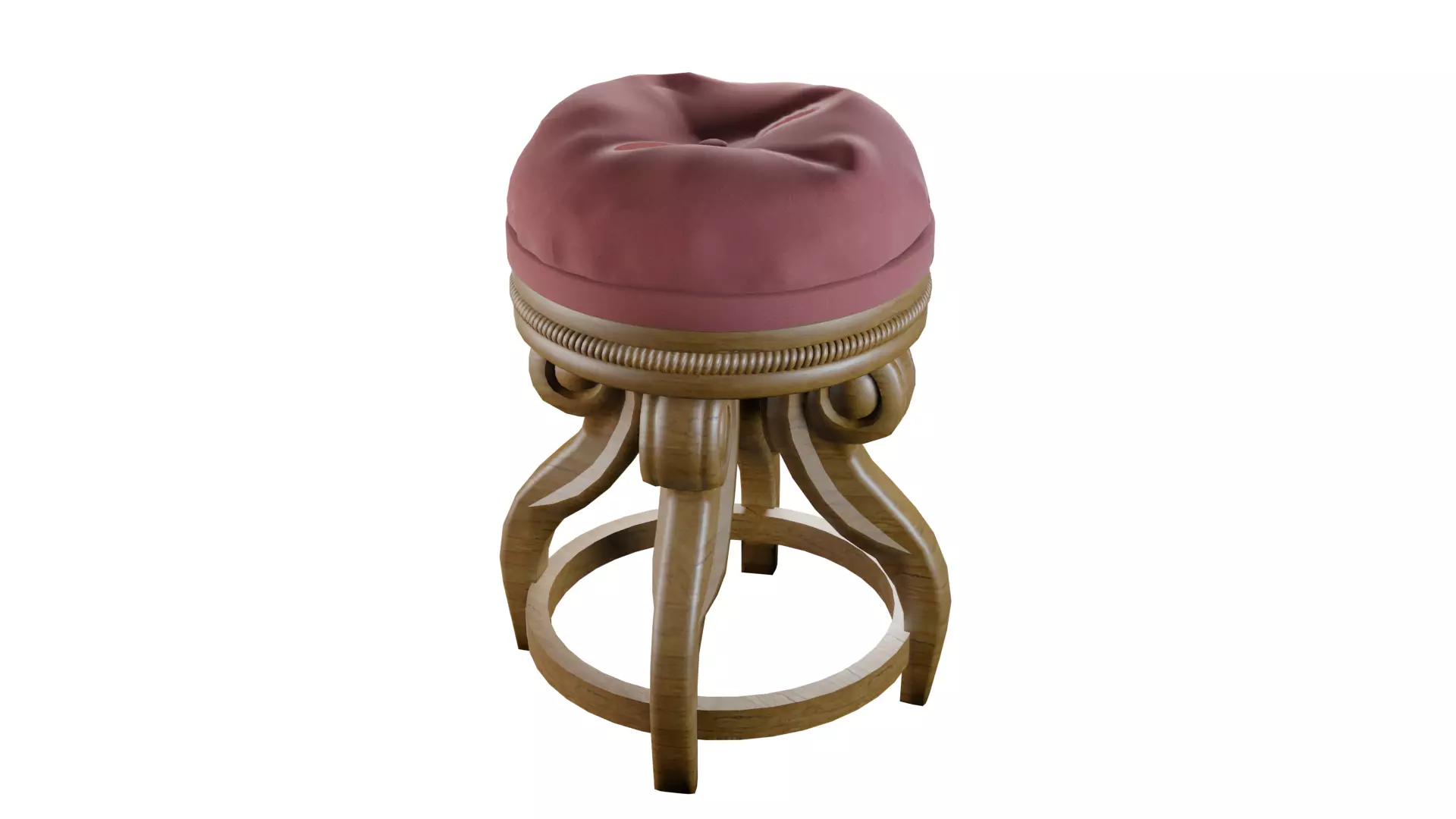 Antique Dark Wooden Chair Low-poly 3D model