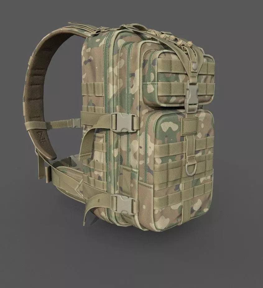 3D RealTime backpack Low-poly 3D model_0
