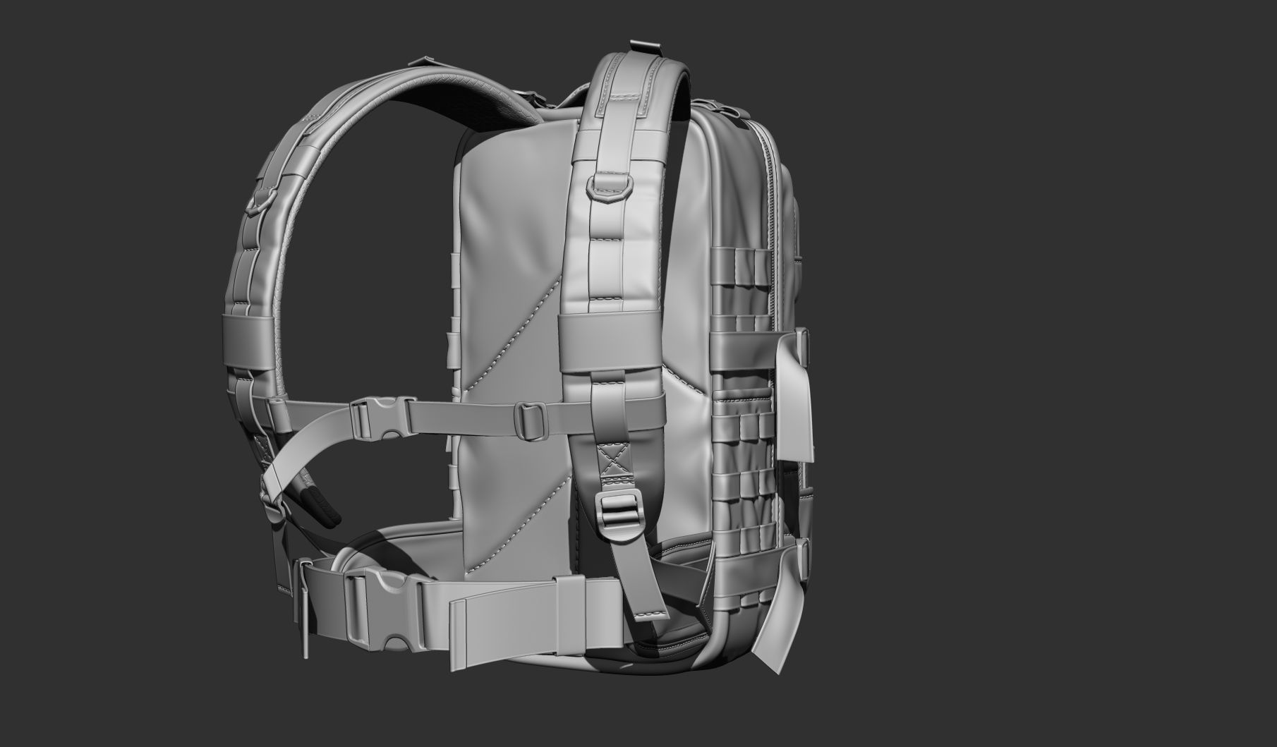 3D RealTime backpack Low-poly 3D model_7