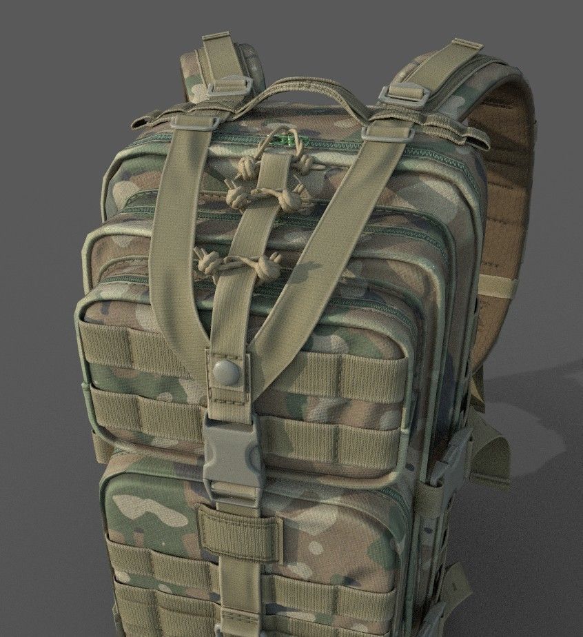 3D RealTime backpack Low-poly 3D model_3