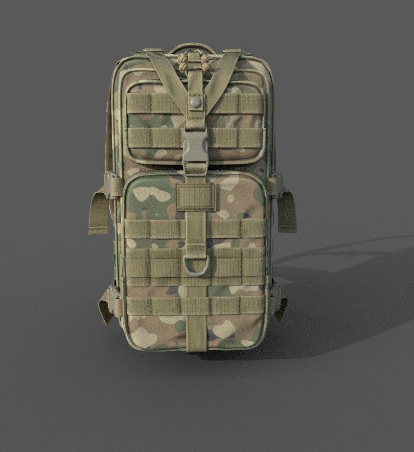 3D RealTime backpack Low-poly 3D model_2