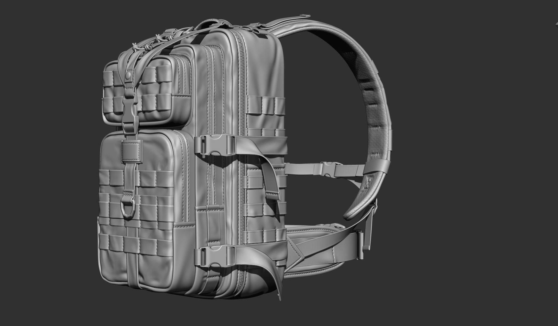 3D RealTime backpack Low-poly 3D model_4