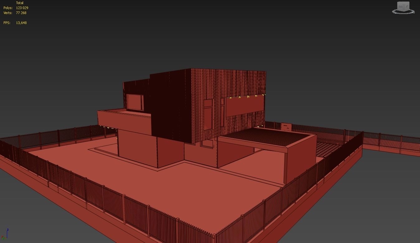 Modern house 03 Low-poly 3D model_4