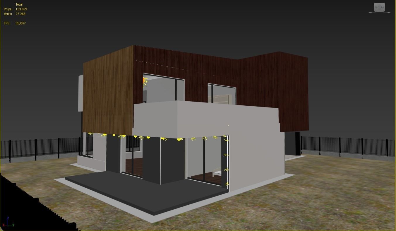 Modern house 03 Low-poly 3D model_2