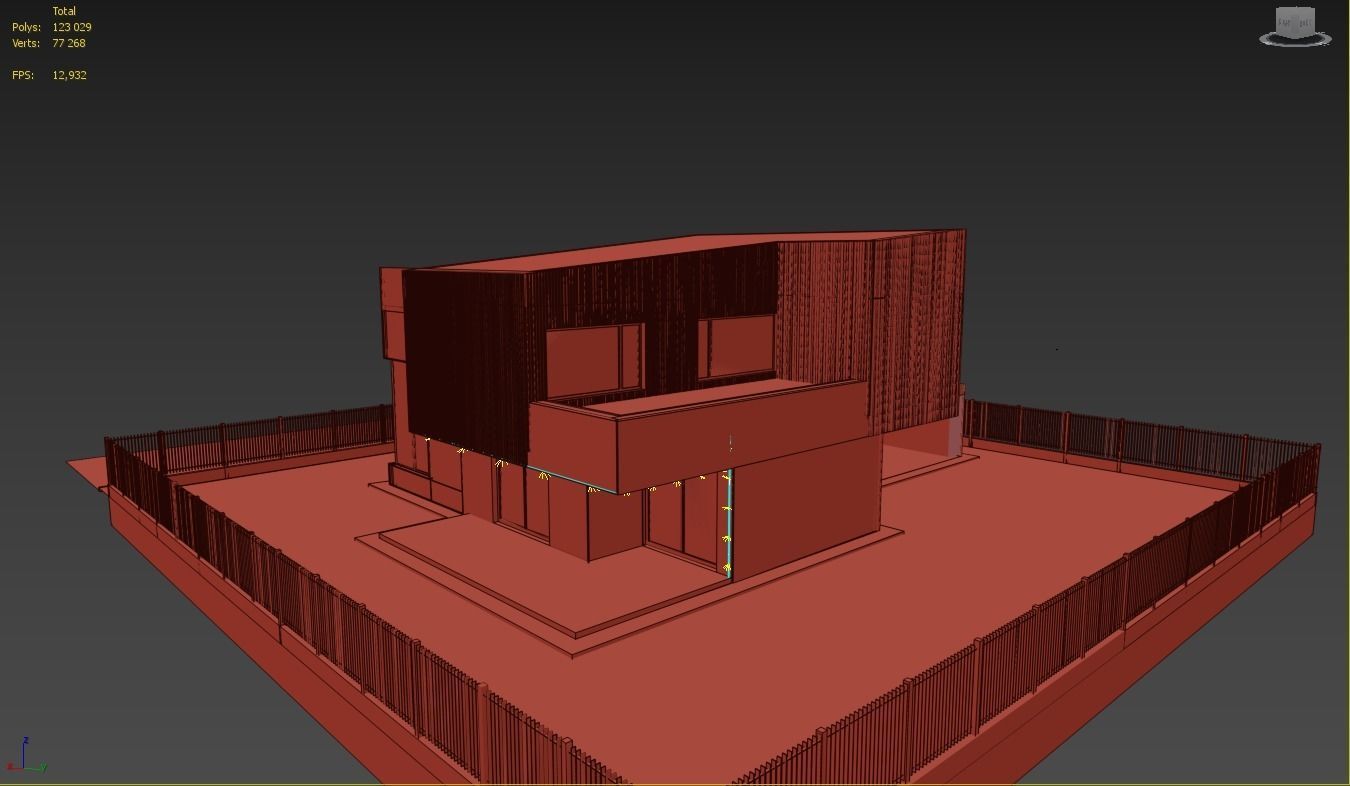 Modern house 03 Low-poly 3D model_5