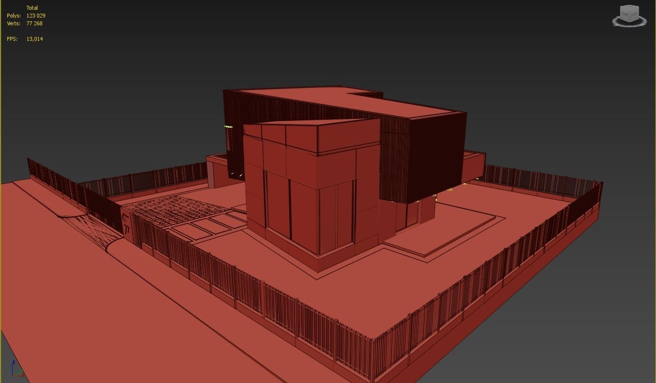 Modern house 03 Low-poly 3D model_6