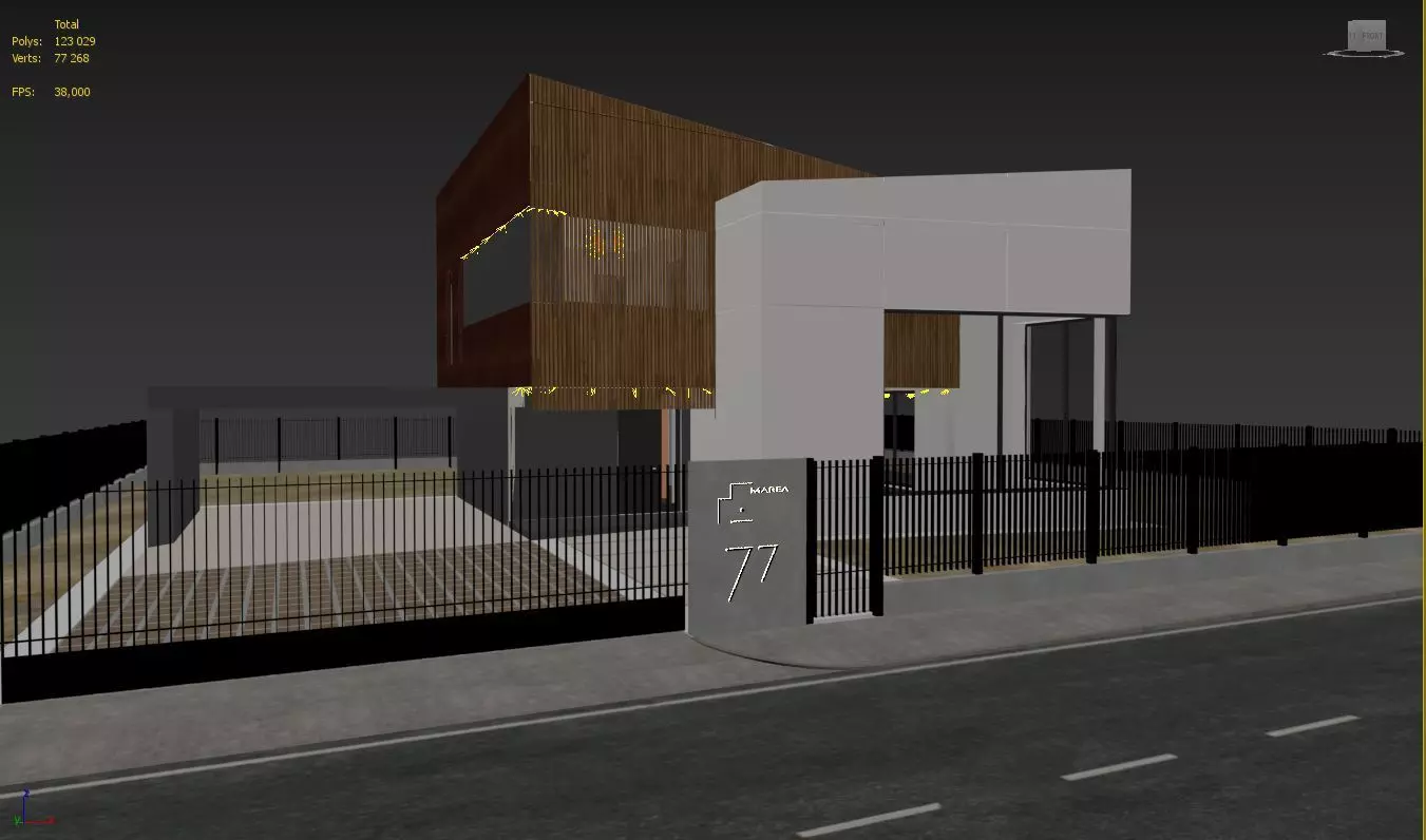 Modern house 03 Low-poly 3D model_0
