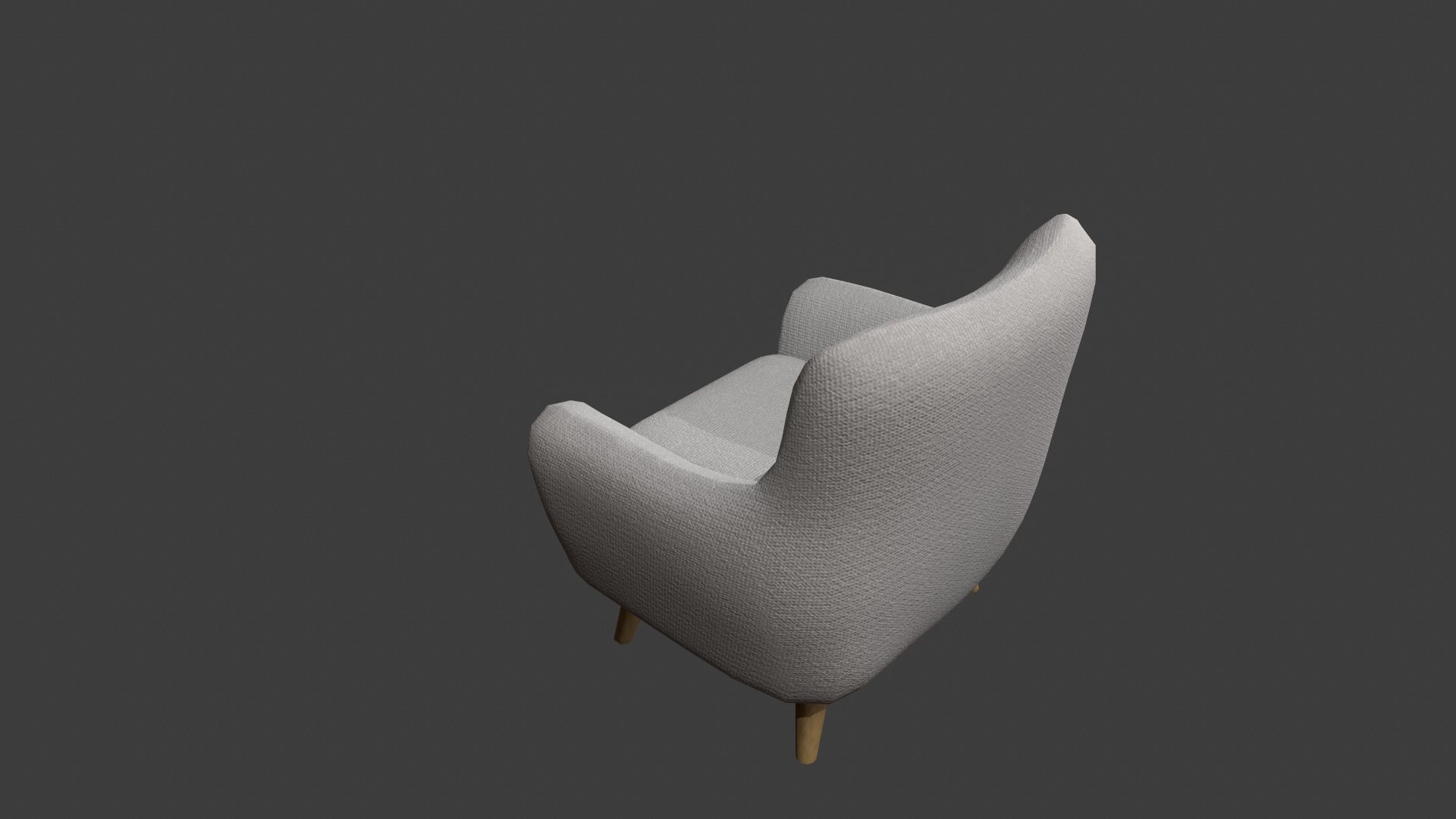 Light Grey Armchair Low-poly 3D model_5