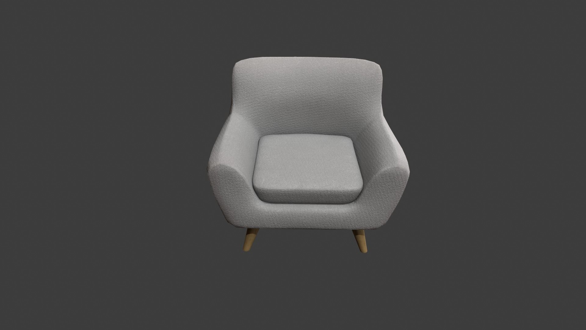 Light Grey Armchair Low-poly 3D model_1