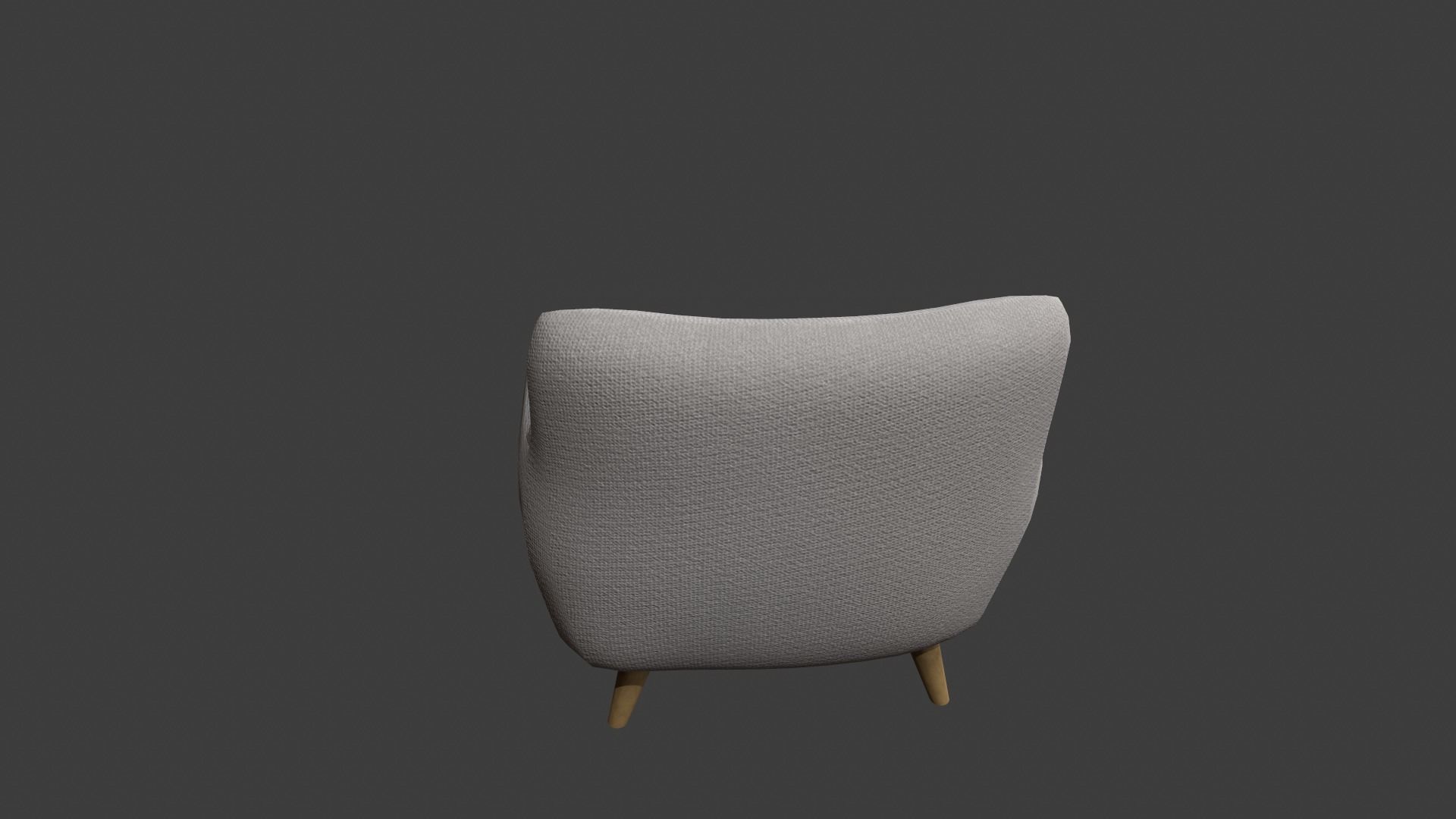 Light Grey Armchair Low-poly 3D model_6