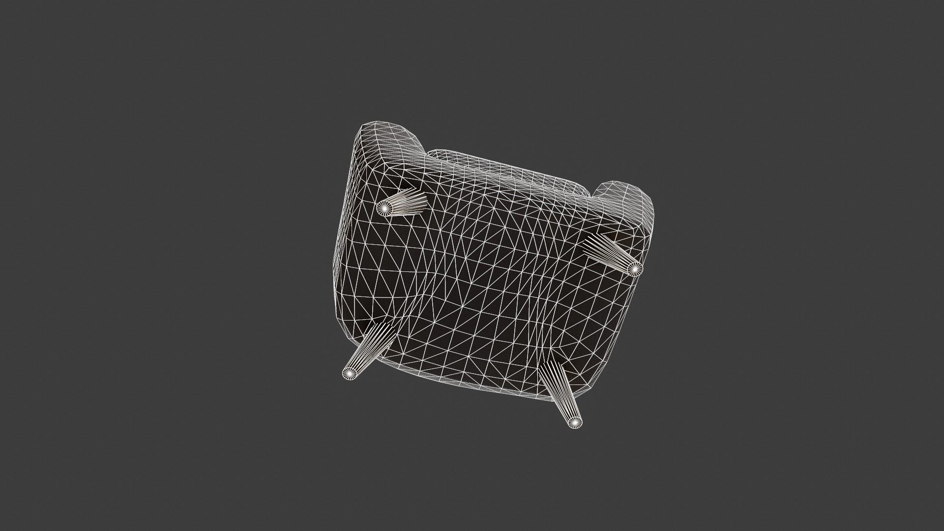 Light Grey Armchair Low-poly 3D model_22