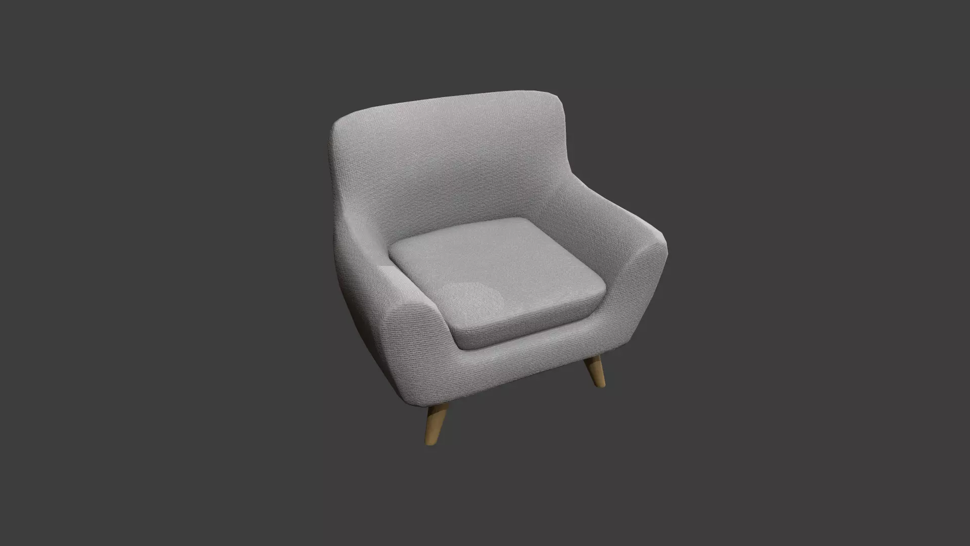 Light Grey Armchair Low-poly 3D model_0
