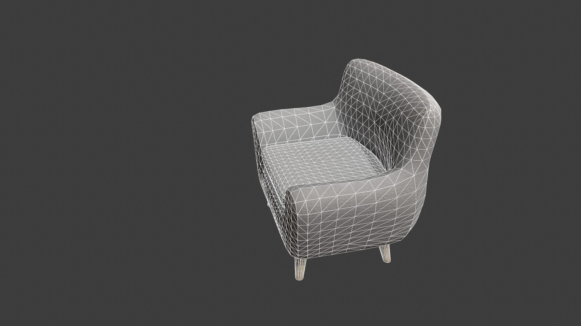 Light Grey Armchair Low-poly 3D model_14