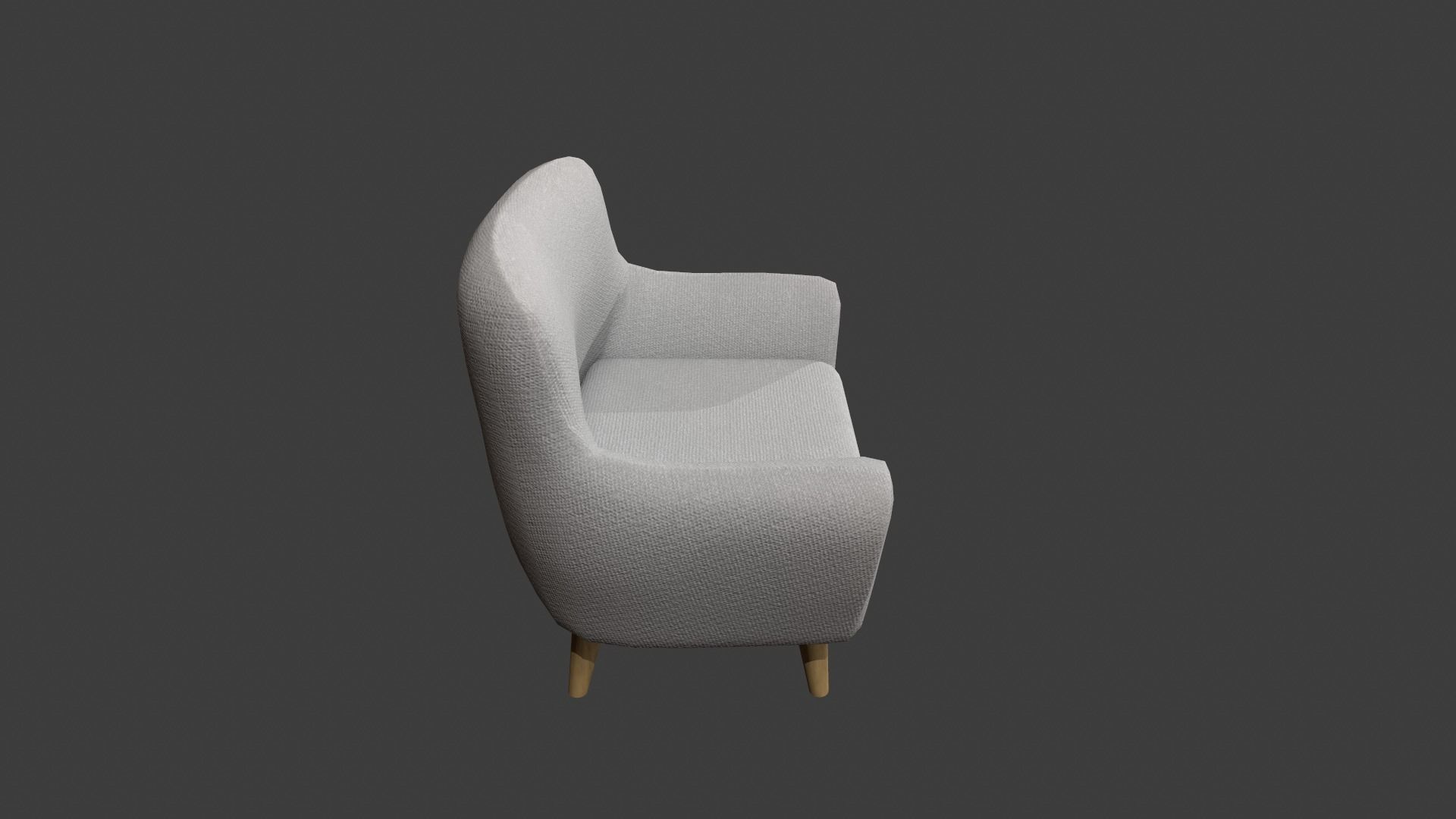 Light Grey Armchair Low-poly 3D model_9