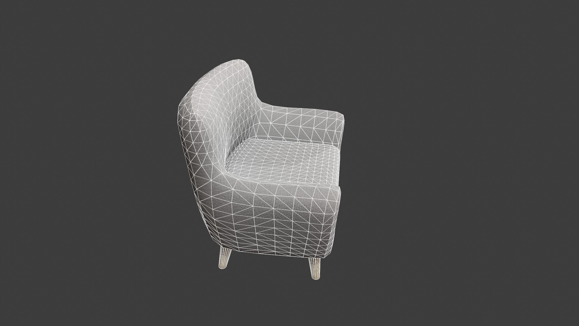 Light Grey Armchair Low-poly 3D model_18