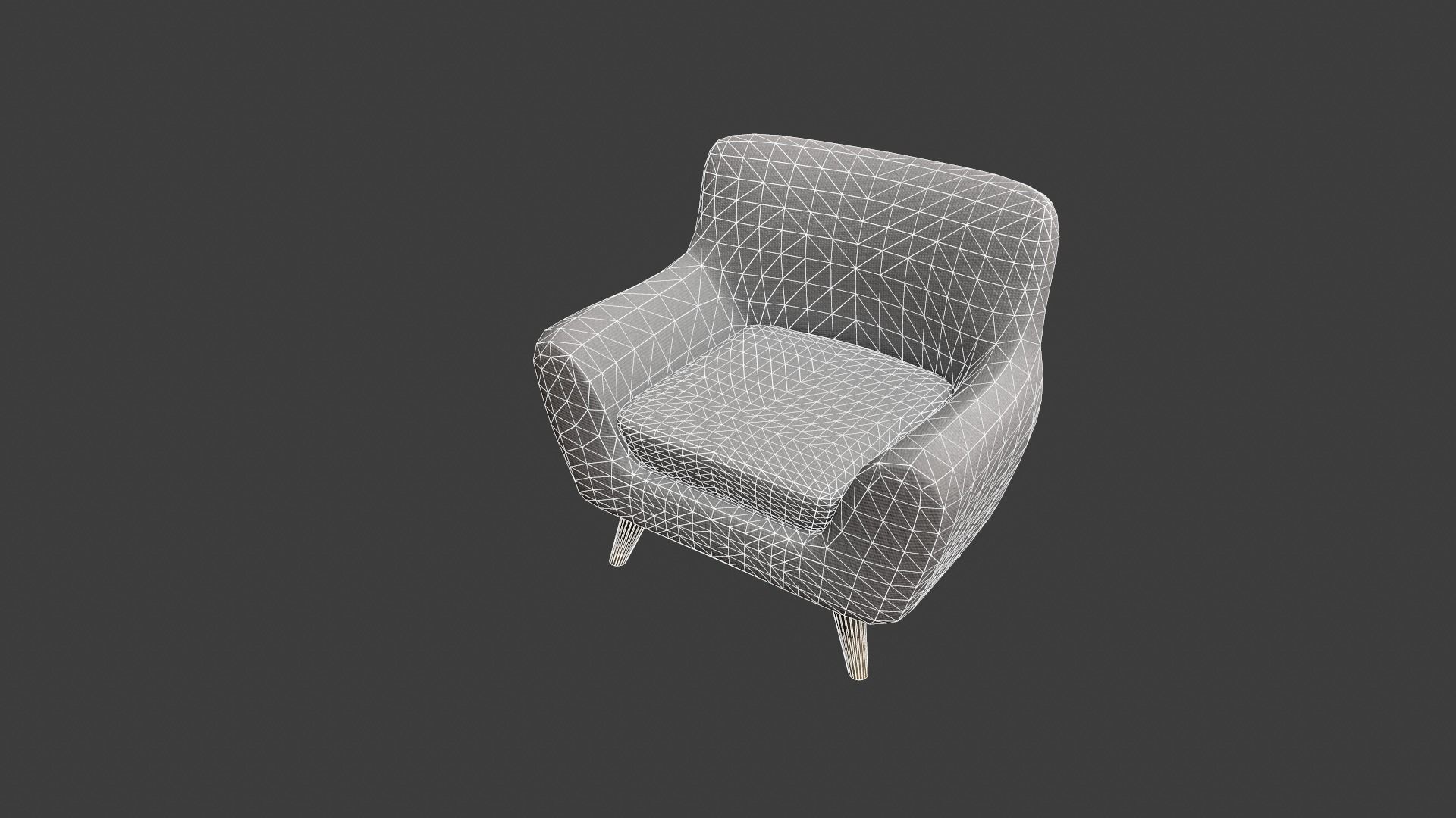 Light Grey Armchair Low-poly 3D model_13
