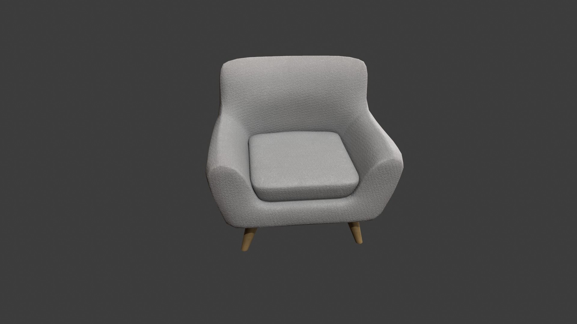 Light Grey Armchair Low-poly 3D model_11