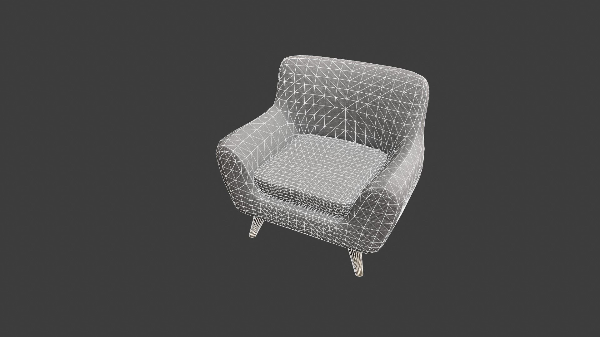 Light Grey Armchair Low-poly 3D model_20