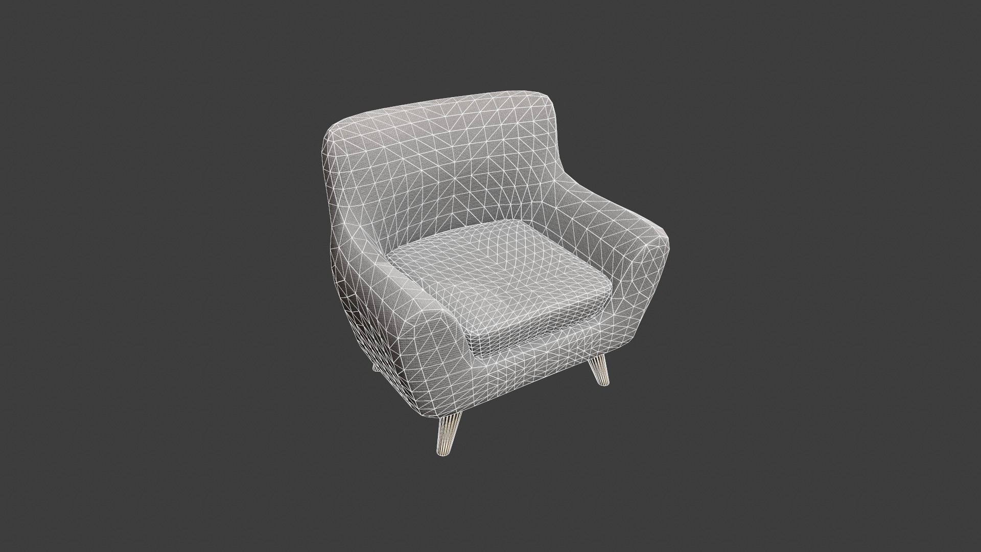 Light Grey Armchair Low-poly 3D model_19