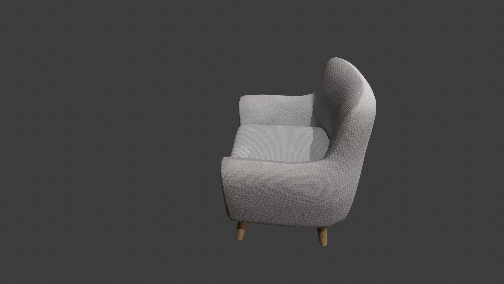 Light Grey Armchair Low-poly 3D model_4