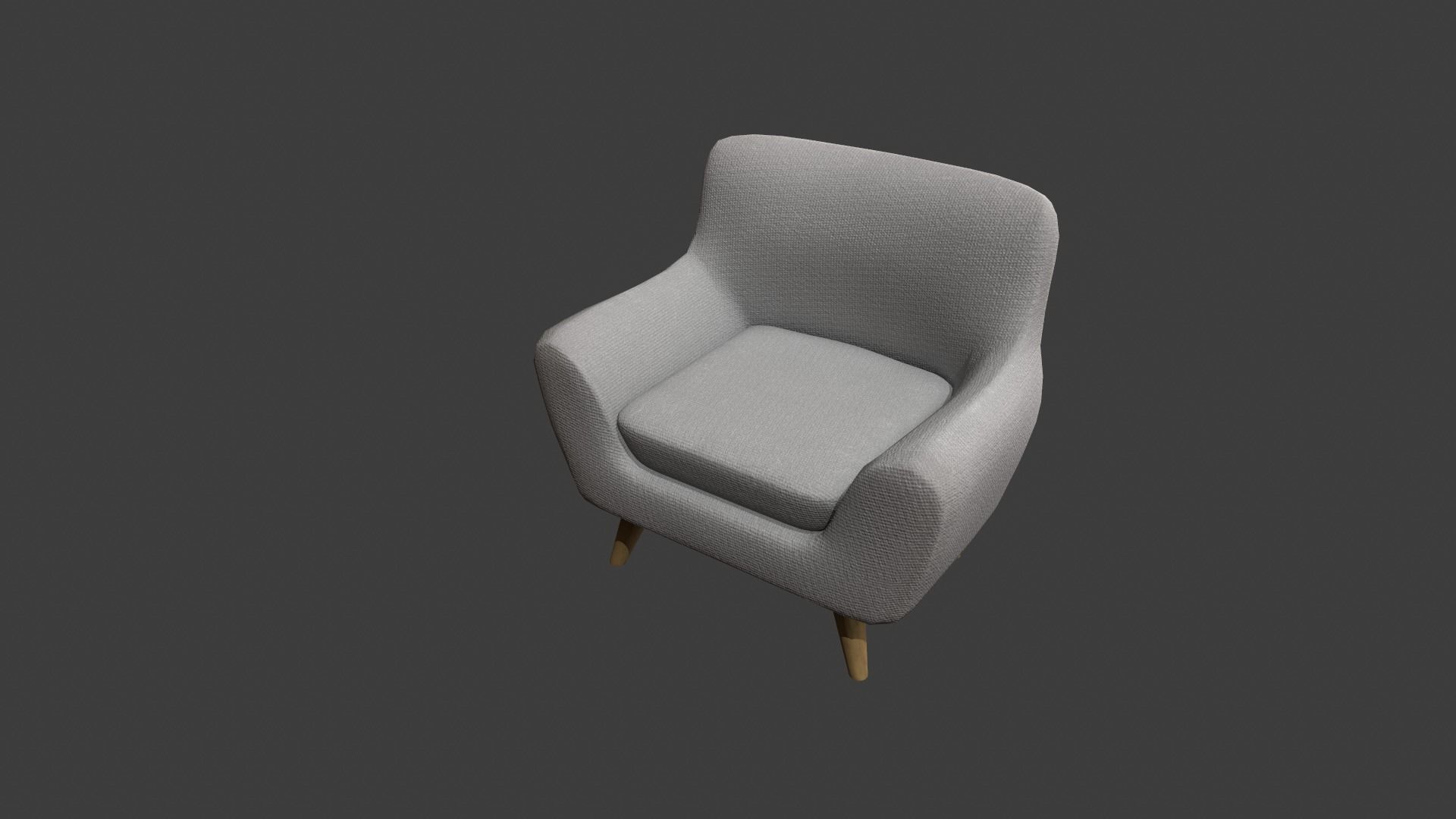 Light Grey Armchair Low-poly 3D model_12