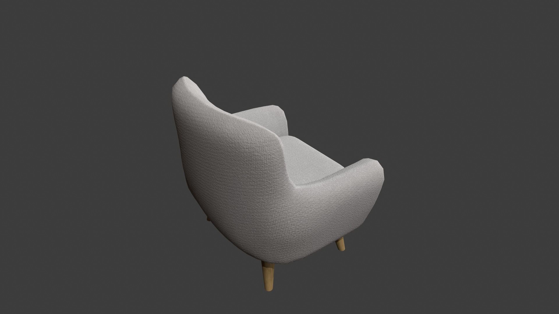 Light Grey Armchair Low-poly 3D model_8