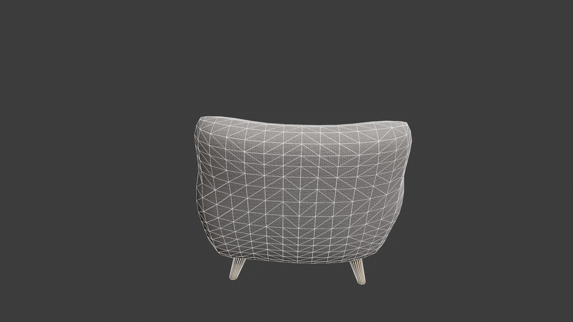 Light Grey Armchair Low-poly 3D model_16