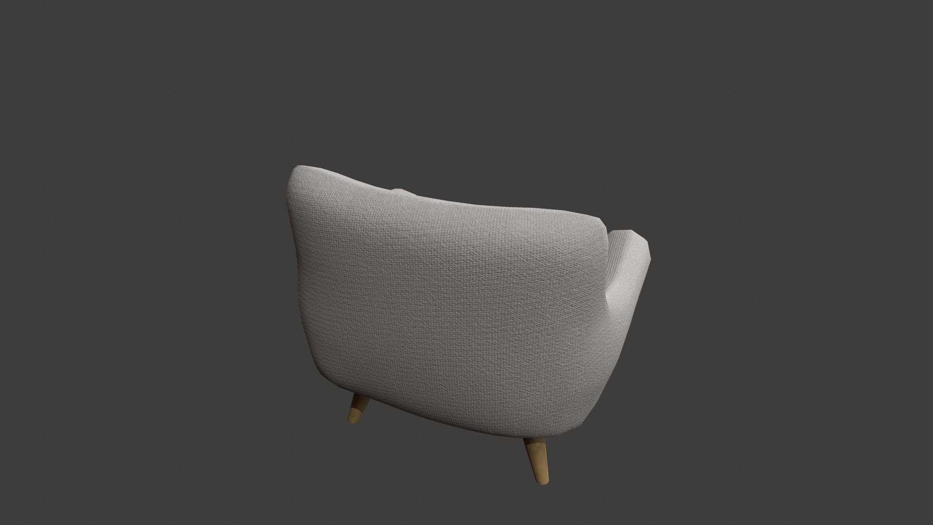 Light Grey Armchair Low-poly 3D model_7
