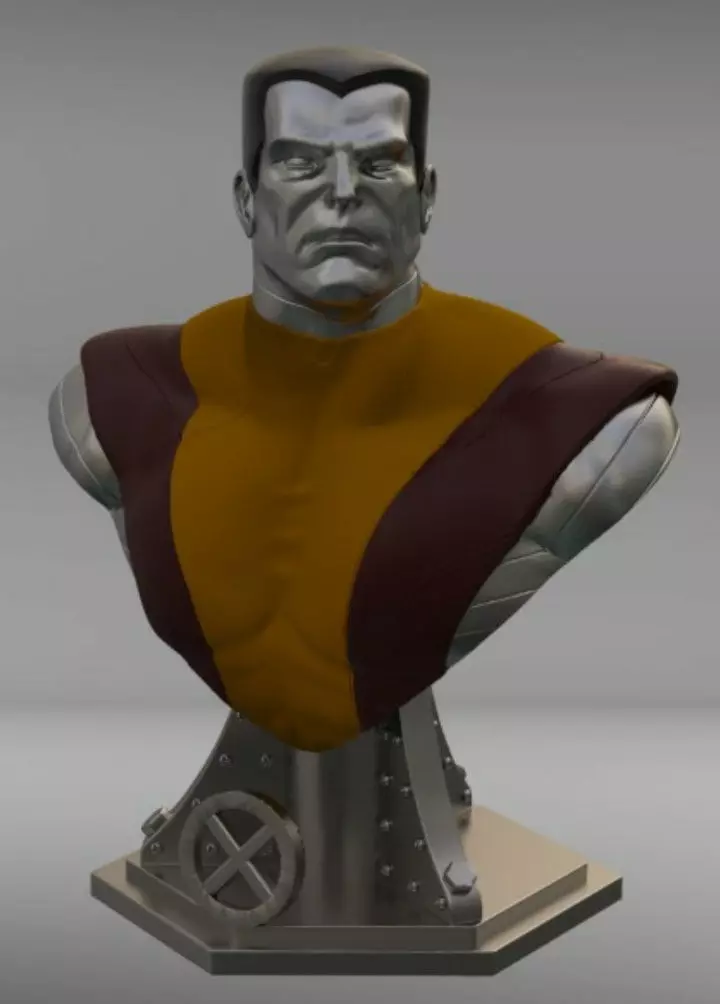 Colossus bust of comic book character 3D print model