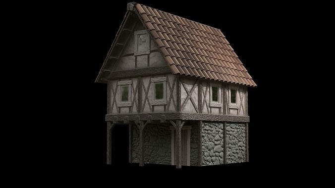 Medieval House Free low-poly 3D model