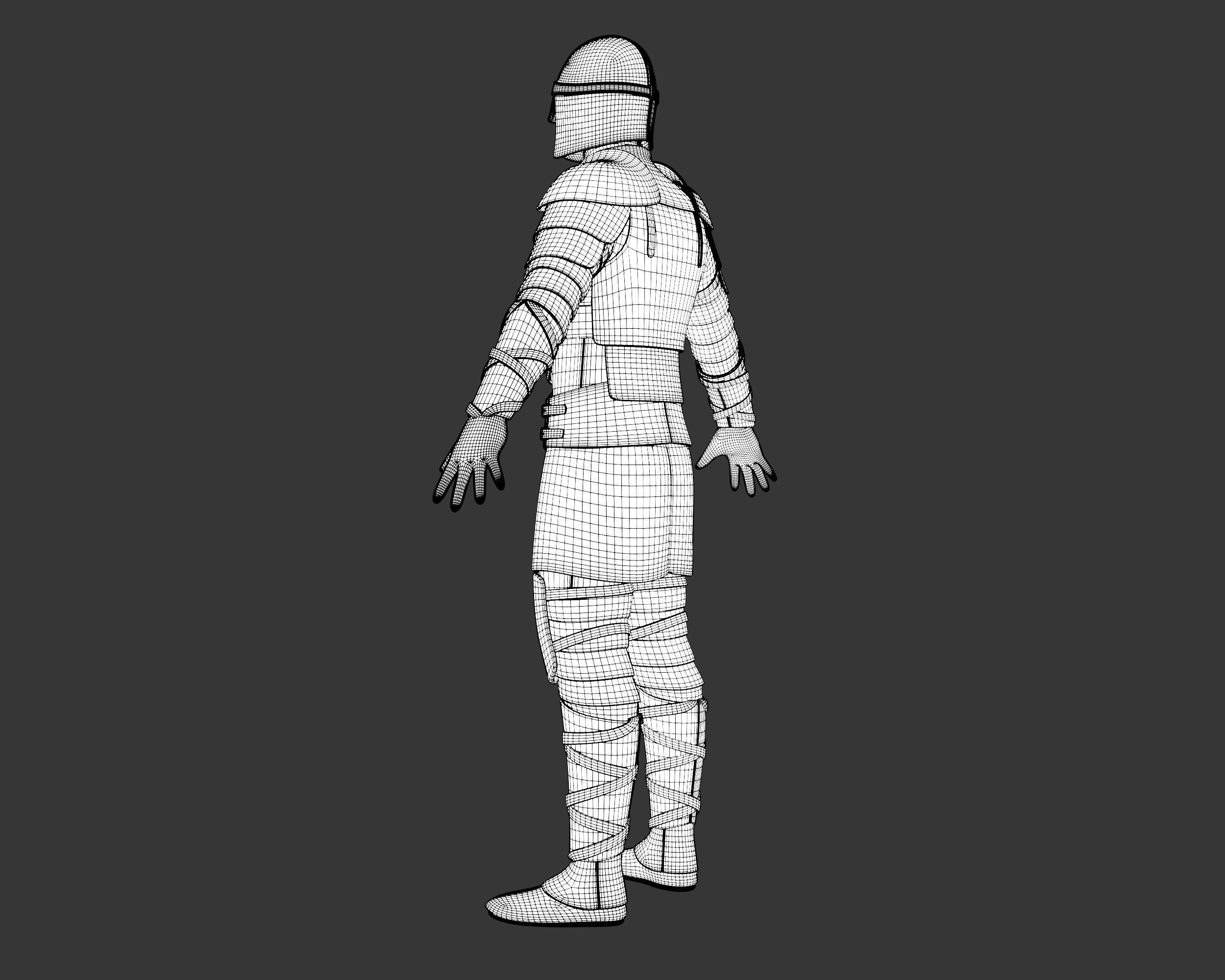 Medieval Crude Armor Suit Low-poly 3D model_18
