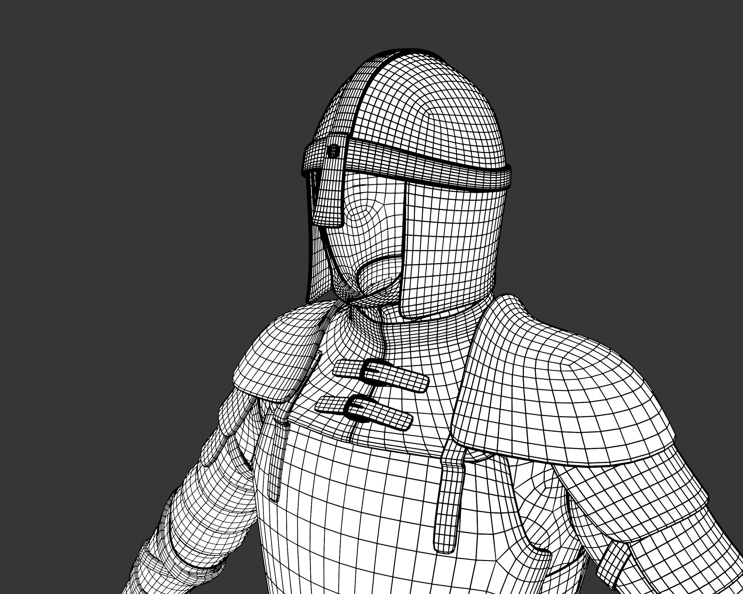 Medieval Crude Armor Suit Low-poly 3D model_33