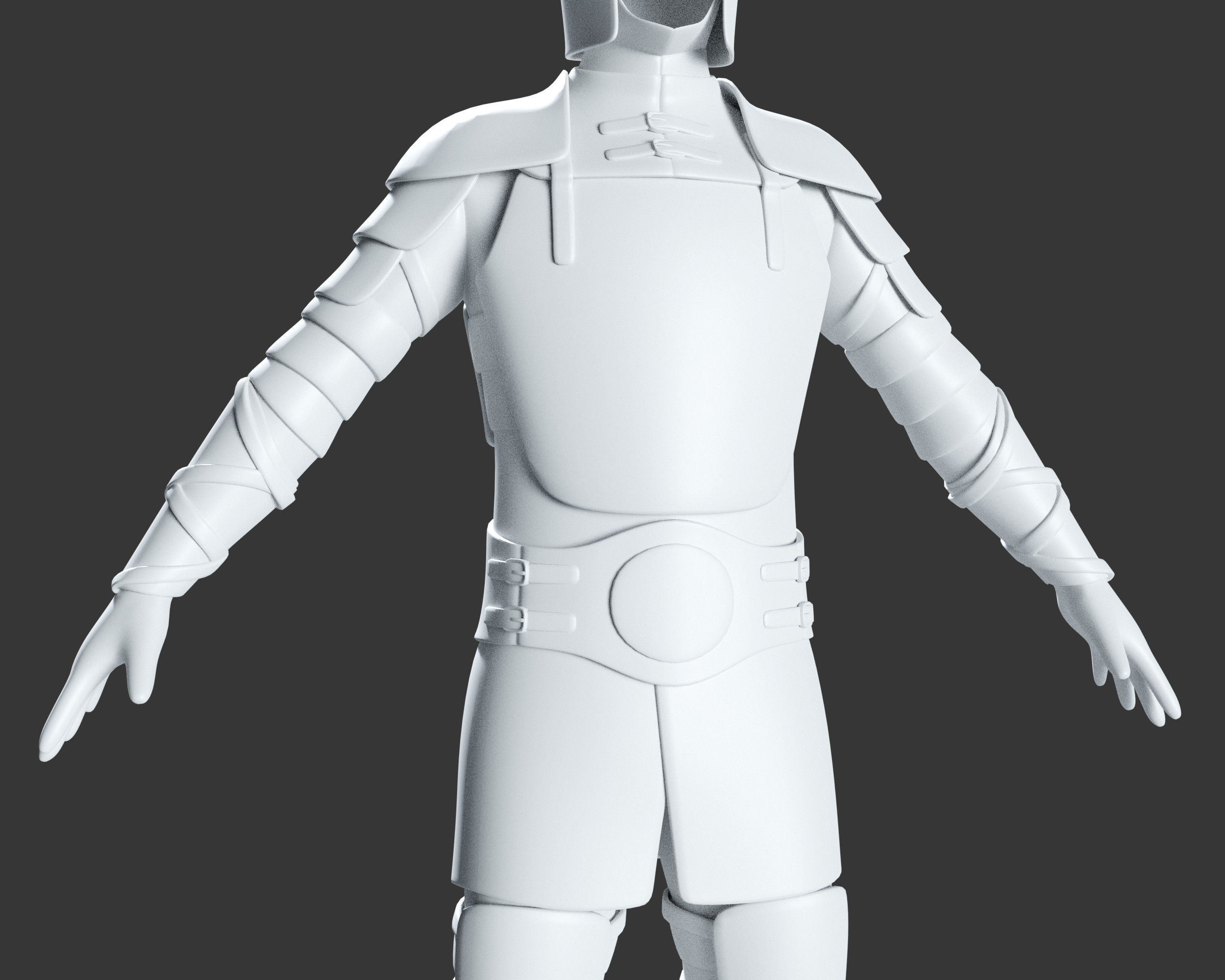 Medieval Crude Armor Suit Low-poly 3D model_26