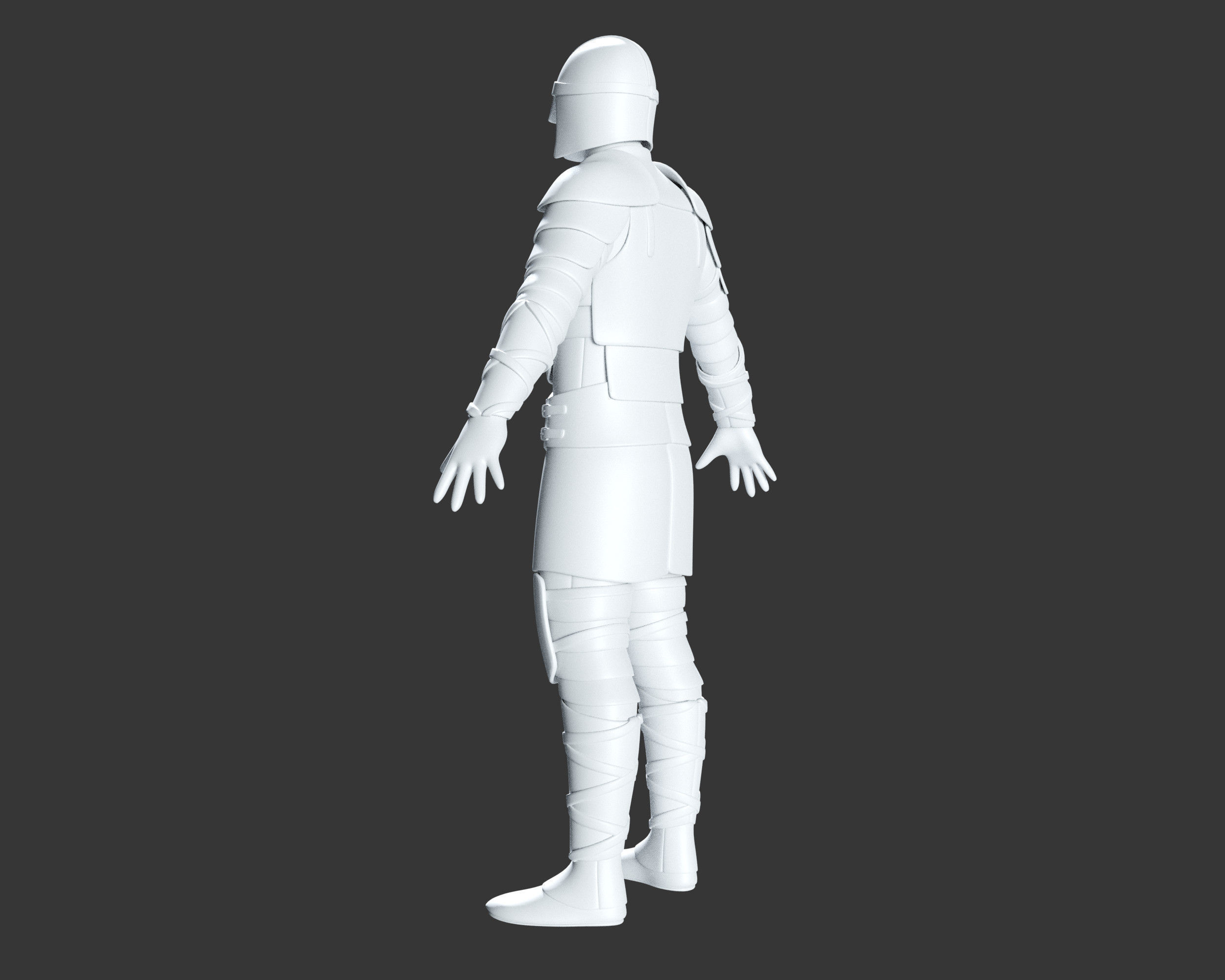 Medieval Crude Armor Suit Low-poly 3D model_12