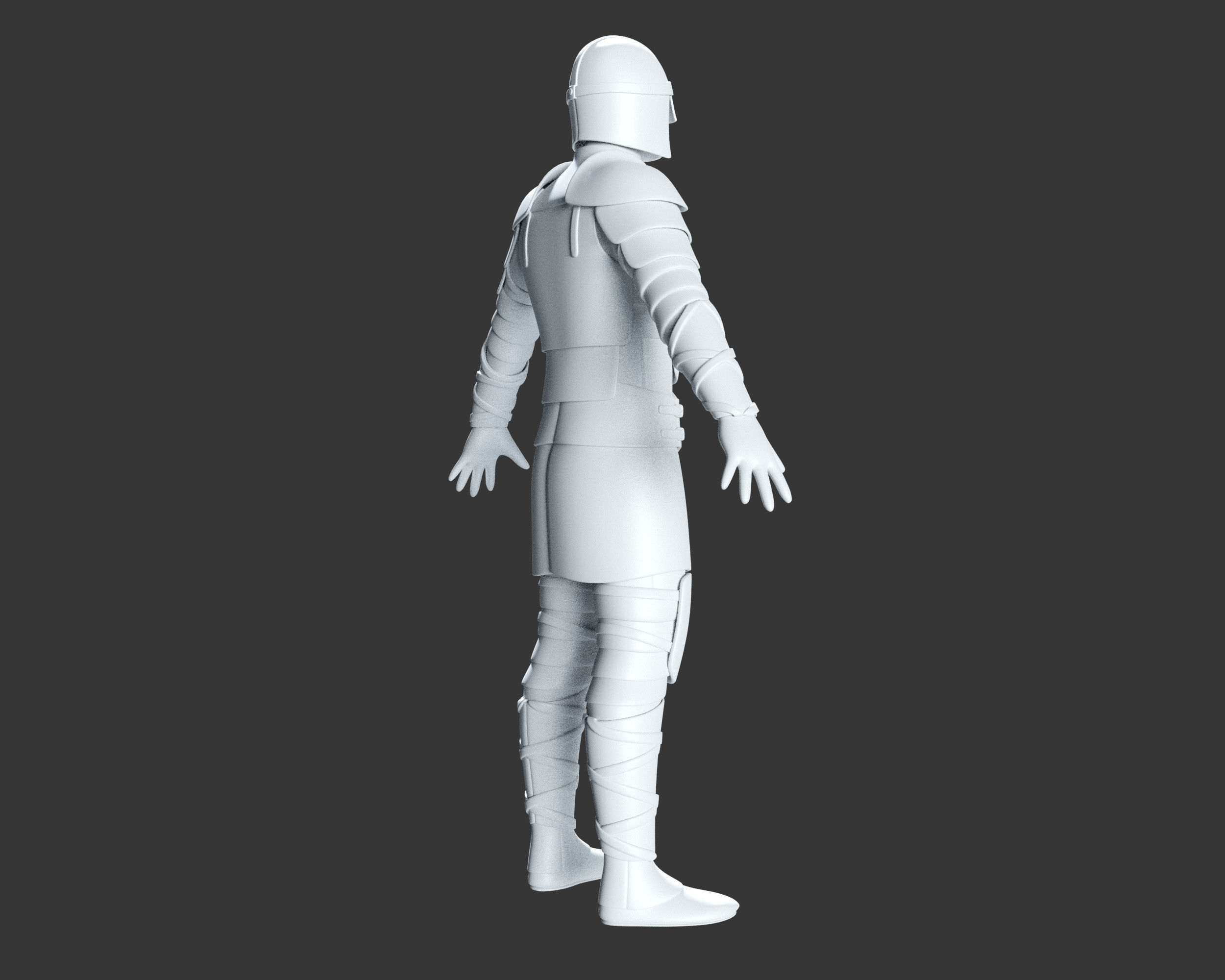 Medieval Crude Armor Suit Low-poly 3D model_14
