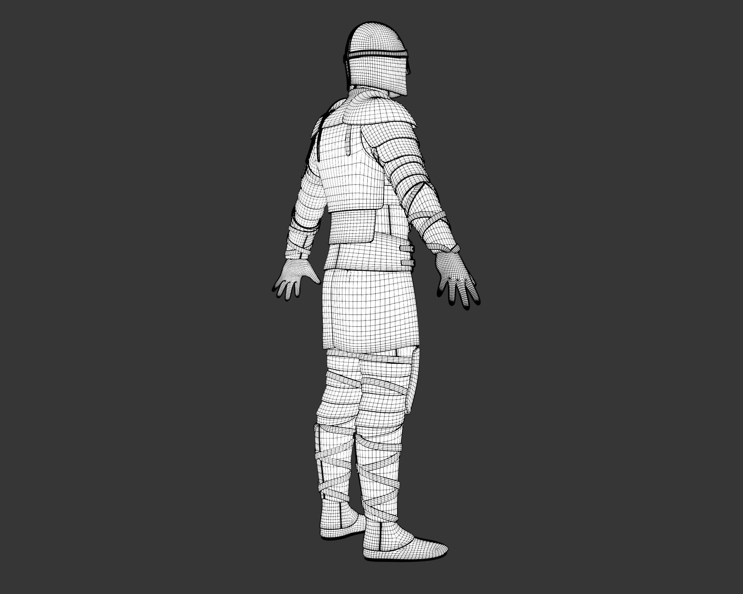 Medieval Crude Armor Suit Low-poly 3D model_20