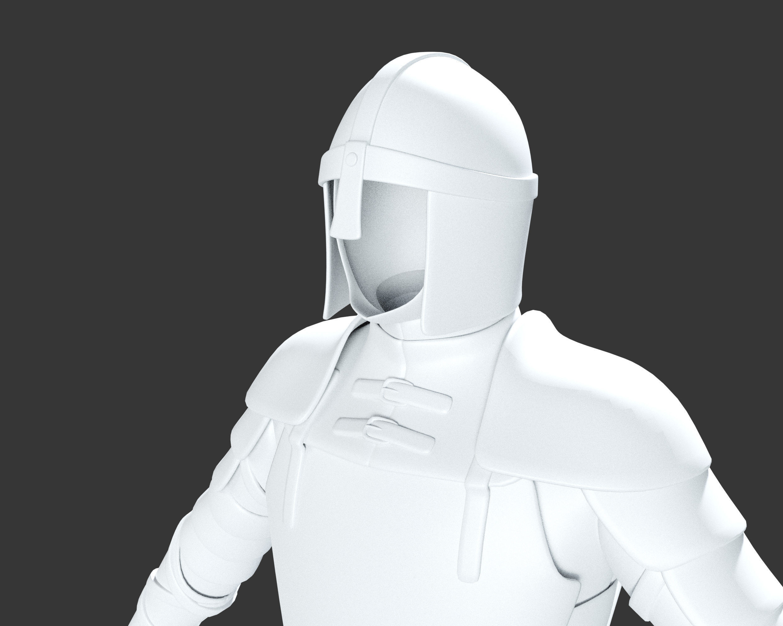Medieval Crude Armor Suit Low-poly 3D model_32