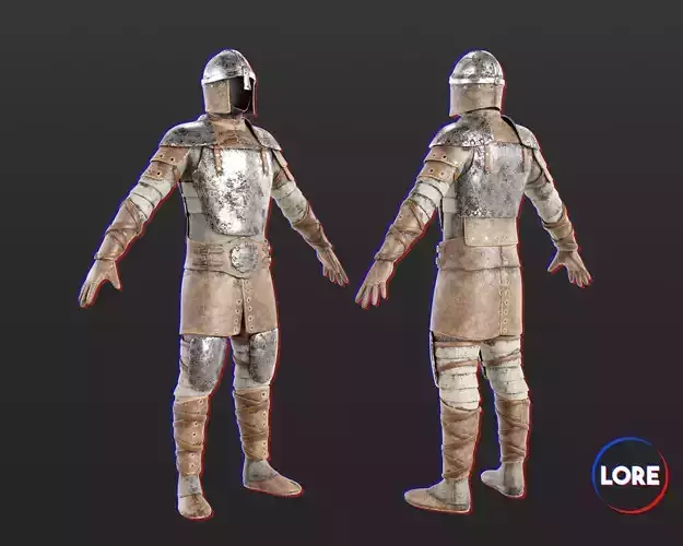 Medieval Crude Armor Suit Low-poly 3D model