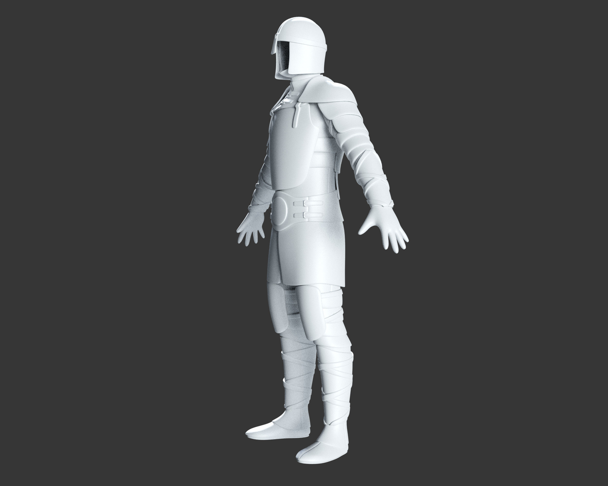 Medieval Crude Armor Suit Low-poly 3D model_11