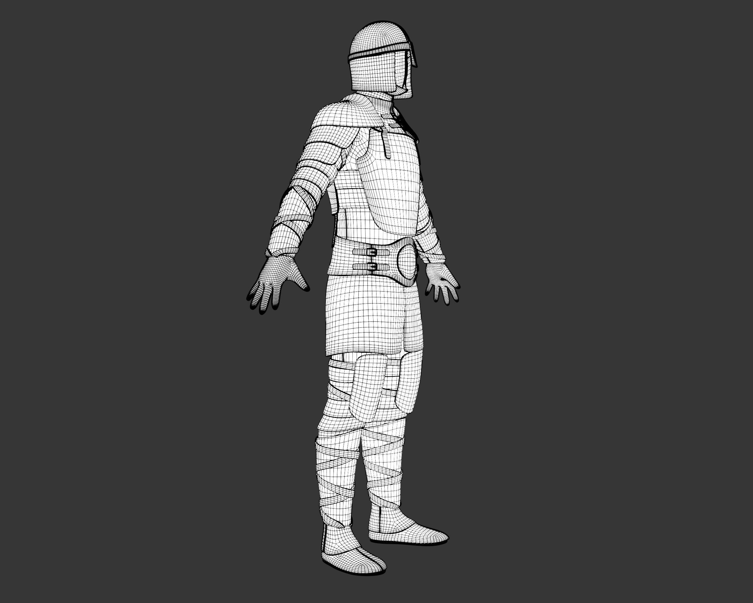 Medieval Crude Armor Suit Low-poly 3D model_21