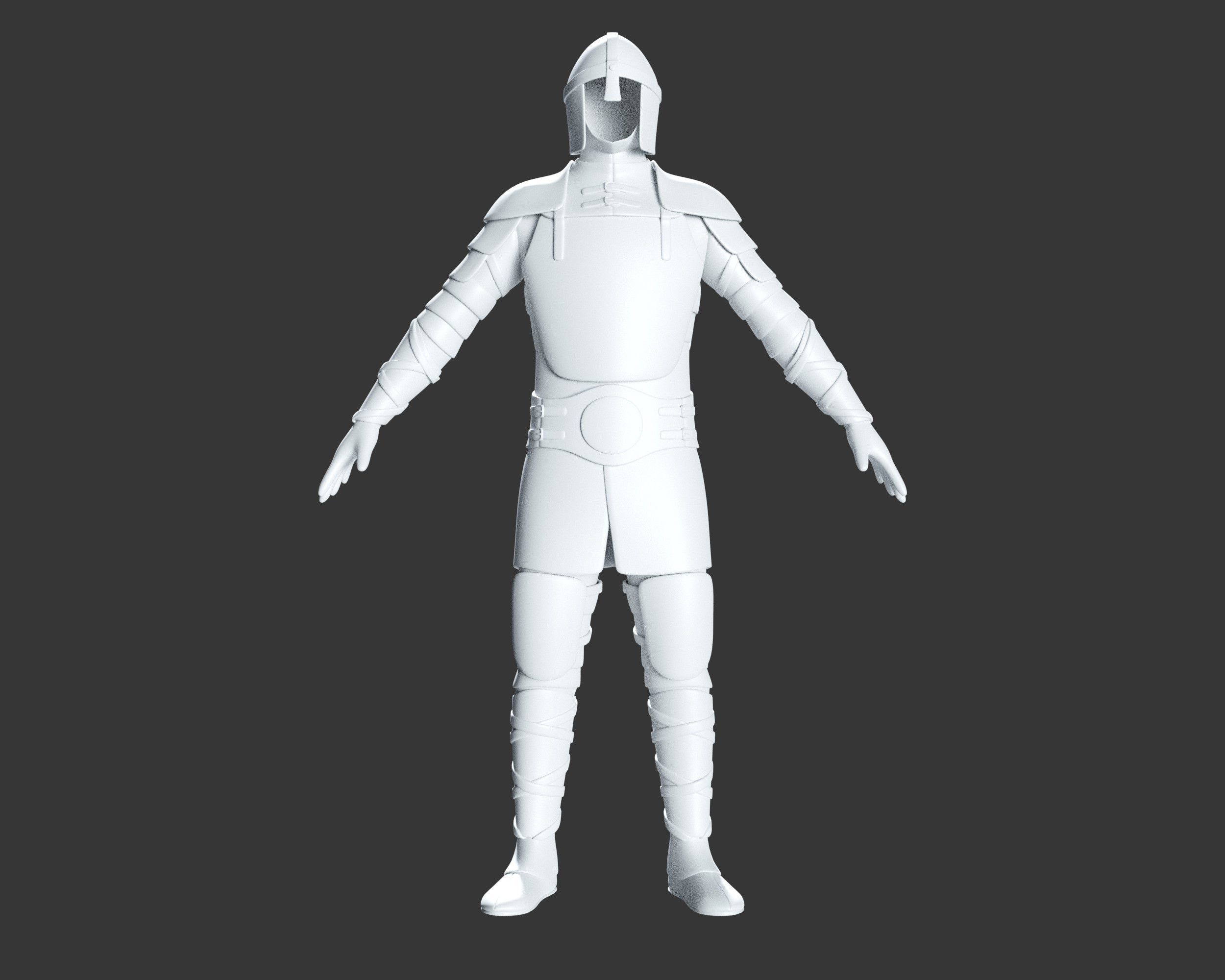 Medieval Crude Armor Suit Low-poly 3D model_10