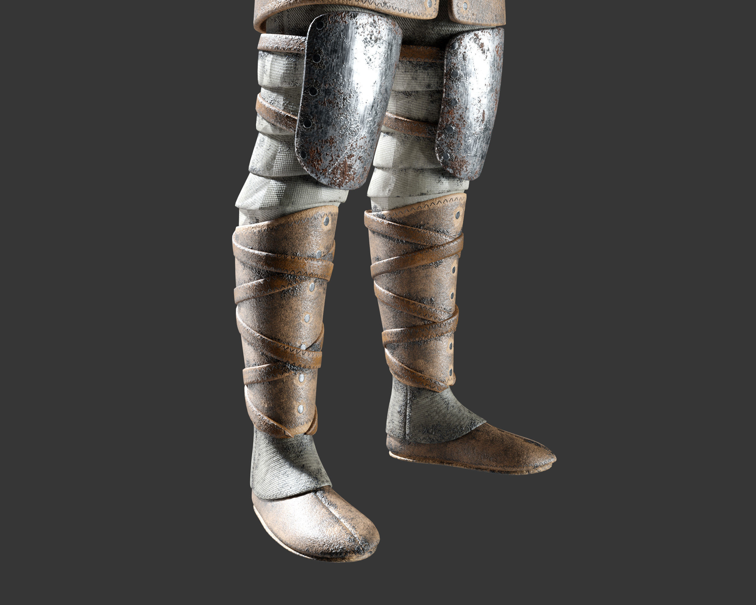 Medieval Crude Armor Suit Low-poly 3D model_22